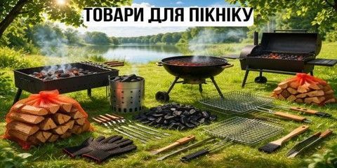 Товари для пікніку з доставкою у Чернігові — мангали, решітки, вугілля та дрова